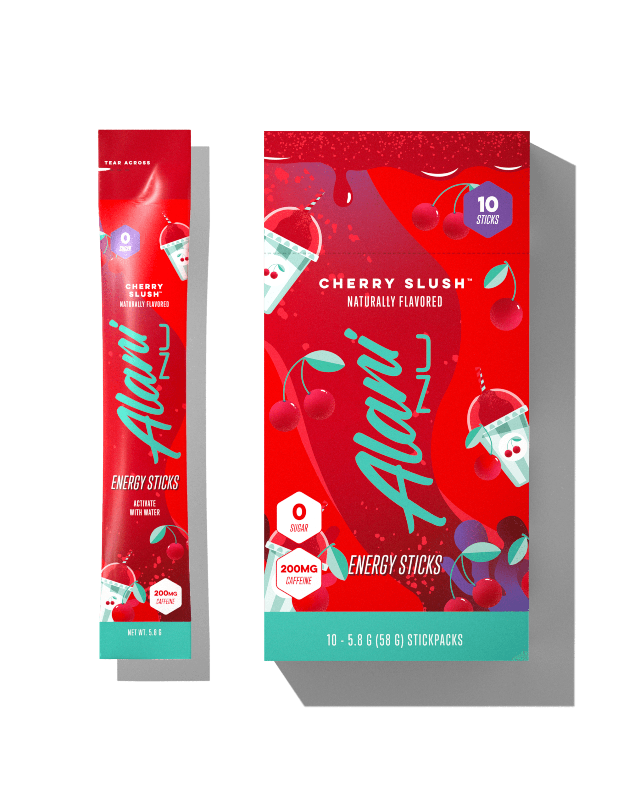A 10pk of Energy Sticks in Cherry Slush flavor.
