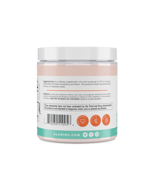 A side view of BCAA in Hawaiian Shaved Ice flavor.